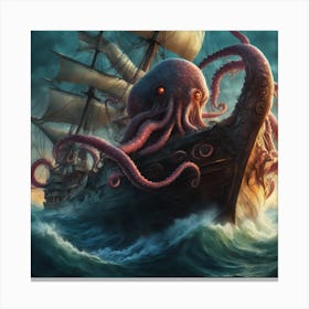 Octopus Ship 2 Canvas Print