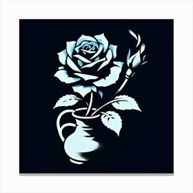 Blue Rose In A Vase Toile