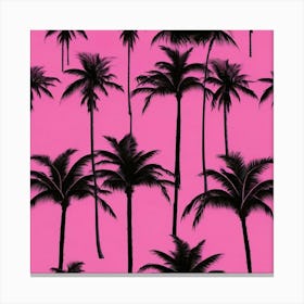 Palm Trees On A Pink Background 2 Canvas Print