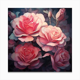 Pink Roses Canvas Print