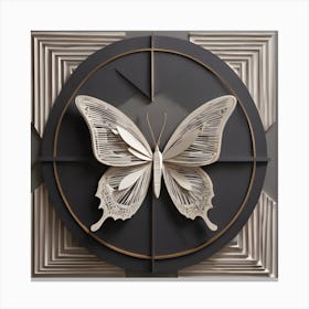 Butterfly Clock Canvas Print