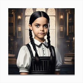 Wednesday Adams Portrait Canvas Print