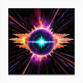 Plasma Explosion Glitch Art 17 Canvas Print