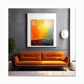 Mock Up Canvas Framed Art Gallery Wall Mounted Textured Print Abstract Landscape Portrait (12) Canvas Print