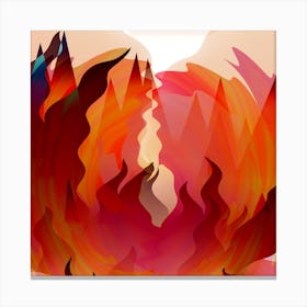 Fire Abstract Cartoon Red Hot 1 Canvas Print