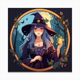 Dreamshaper V7 Beautiful Witch In A Mirror Anime Art Sticker D 3 Canvas Print