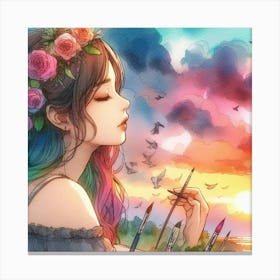 Lonely Girl Canvas Print