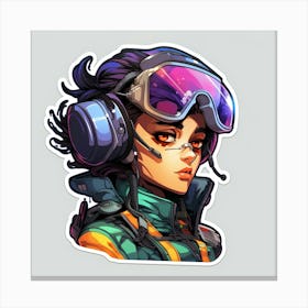 Anime Cyberpunk Female Pilot Canvas Print