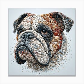 Bulldog Made Of Pebbles 2 Canvas Print