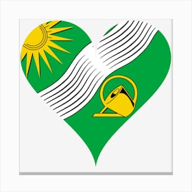 Heart Love Sun Flow Bach Watering Can Green Bad Endbach Nature Heart Shape Heart Shaped Coat Of Arms Canvas Print