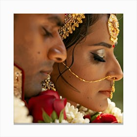 Indian Bride And Groom Canvas Print