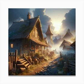 Village In The Woods 2 Canvas Print