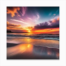 Sunset On The Beach 913 Canvas Print