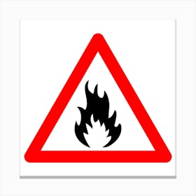Fire Warning Sign.A fine artistic print that decorates the place.6 Canvas Print