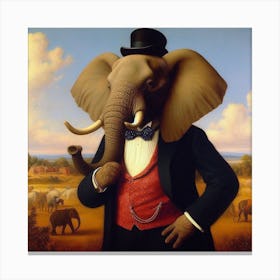 Elephant In A Suit Canvas Print