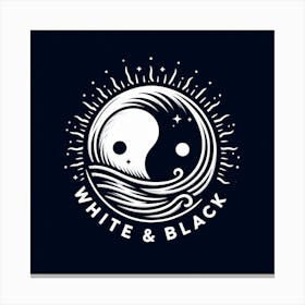 White & Black 4 Canvas Print