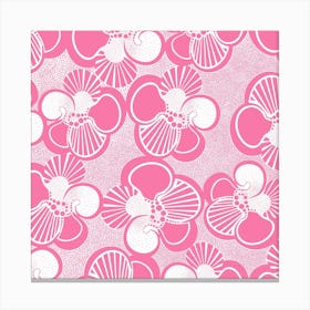 Kaleidoscopic Flowers Pink Canvas Print