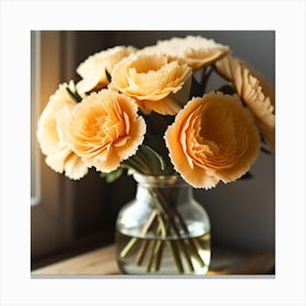 Carnations In A Vase Canvas Print
