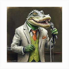 Alligator Singing Canvas Print