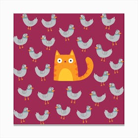 Cat Among The Pigeons Canvas Print