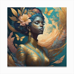 Woman With Feathers Canvas Print