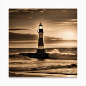 Lighthouse At Sunset 32 Canvas Print