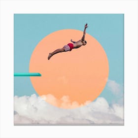 Sky Diving (Square) Canvas Print