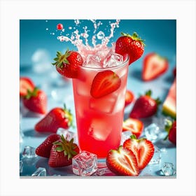 Watermelon Juice With Strawberries Canvas Print