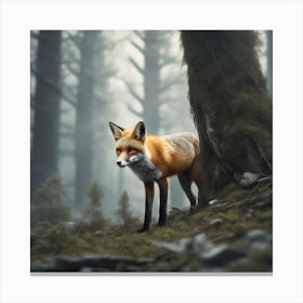 Red Fox In The Forest 24 Canvas Print