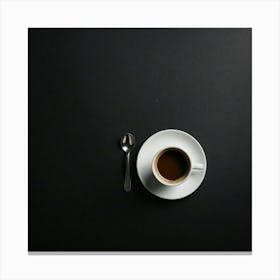 Cup Of Coffee On Black Background Canvas Print