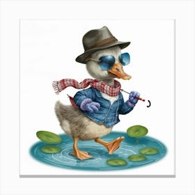 Duck In Hat Canvas Print
