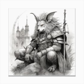 Wolf In Armor Canvas Print