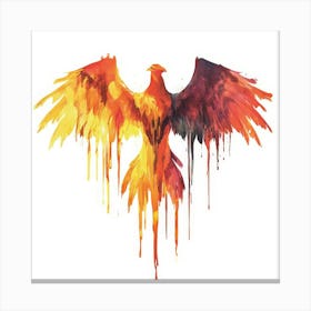 Color Drip Animal Design A Soaring Phoenix With 1 Canvas Print