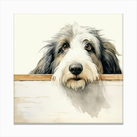 Dog Peeking Over The Edge Canvas Print