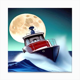 Boat In The Ocean 7 Canvas Print