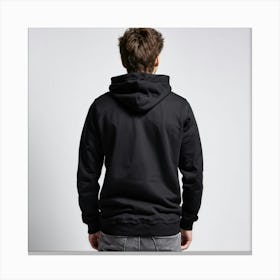 Back View Of Man In Black Hoodie 4 Canvas Print