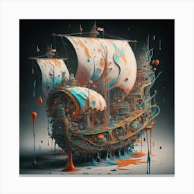 Ship with a splash of colour 4 Canvas Print