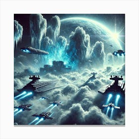 A Futuristic Sci Fi Scene Showcasing The Cryo Fog Canvas Print