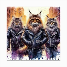 Maine Coon Gang Brothers Canvas Print