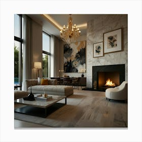 Modern Living Room 2 Canvas Print