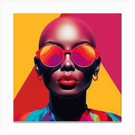 Portrait Of A Woman With Sunglasses Canvas Print