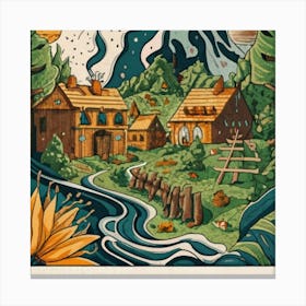 Small mountain village 1 Canvas Print