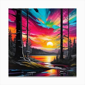 Sunset In The Woods 8 Canvas Print