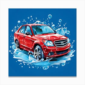 Logo Vector Car Wash Clean Soap Bubbles Water Splash Detailing Automotive Foam Service (13) Canvas Print