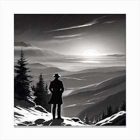 Man In The Snow Canvas Print