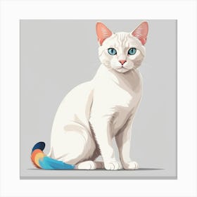 White Cat With Blue Eyes Canvas Print