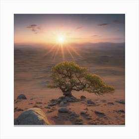 Lone Tree In The Desert Canvas Print