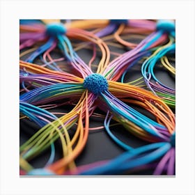 Colorful Network Of Wires 2 Canvas Print