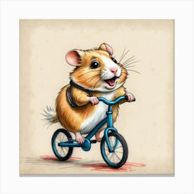 Hamster Riding A Bike 2 Canvas Print