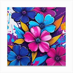 Flowers On The Wall Canvas Print